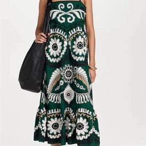 Sea New York Emerald Green Floral-Print Sundress
